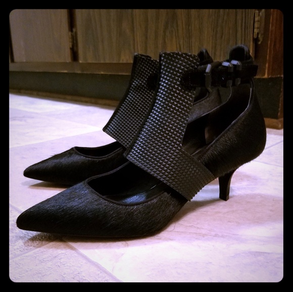 Kenneth Cole Shoes - Killer Kenneth Cole pony hair military goth heels